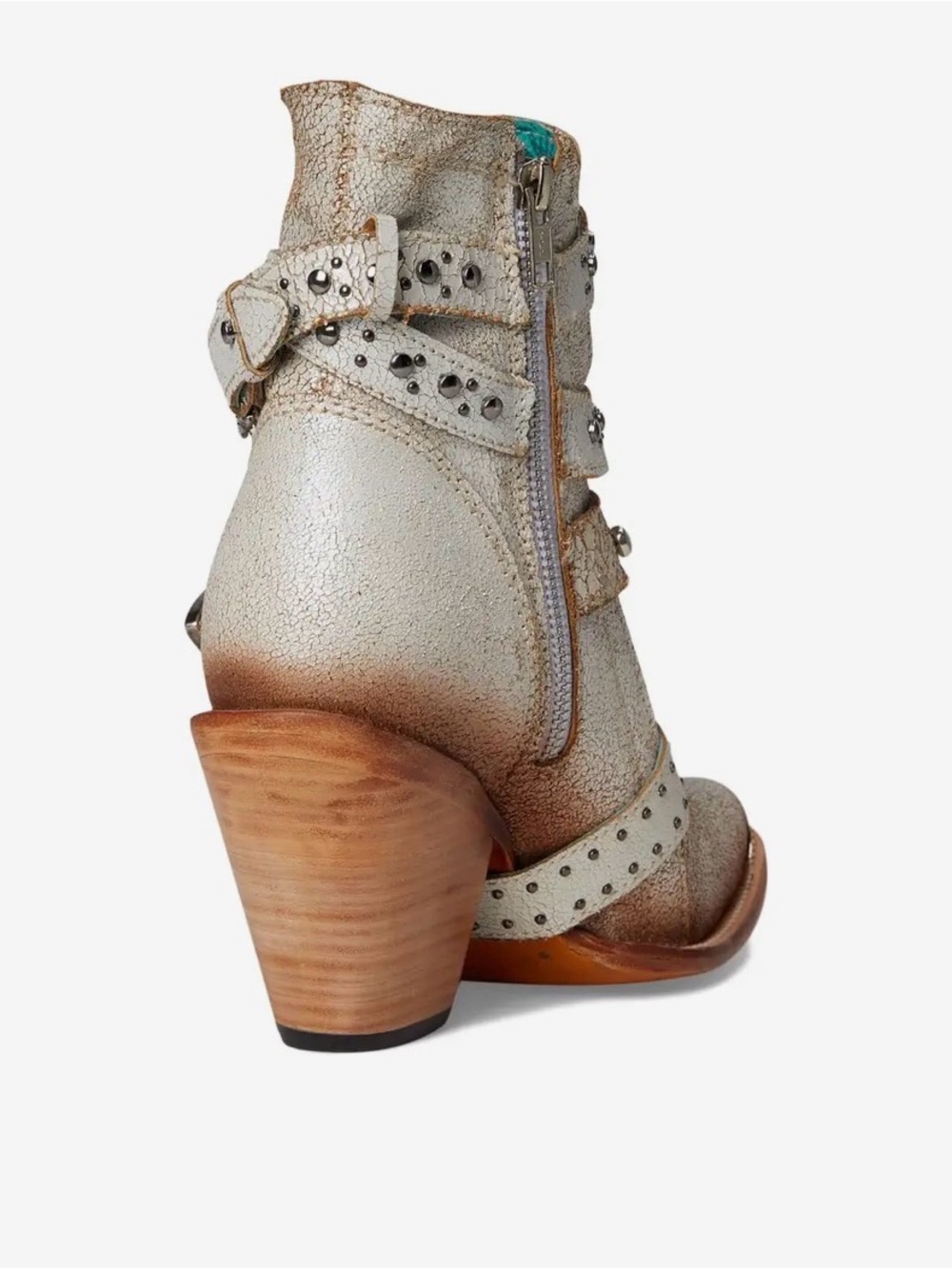 🤍 WHITE & SILVER STUDDED WESTERN BOOTIES | POINTED TOE | STATEMENT 🔥 - Picture 4 of 9